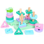 Load image into Gallery viewer, Geometry Matching 4 Column Building with Alligator stacking Column
