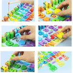 Load image into Gallery viewer, Wooden board of numbers and letters with a counter, and fishing - لوحة أرقام و حروف مع عداد و صيد سمك
