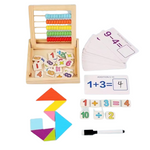 Load image into Gallery viewer, Wooden Abacus With 5 Slots &amp; Tangram - عداد مع كروت و تانجرام
