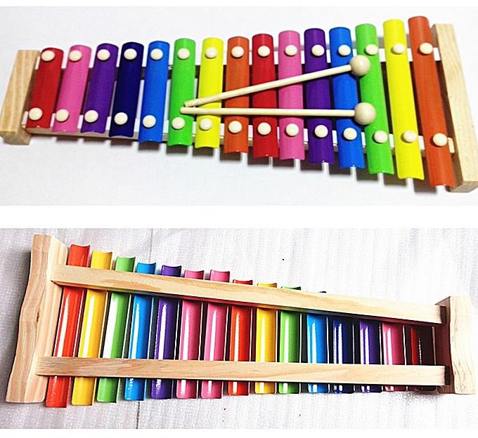 Wooden colored Xylophone 15 Tone - اكسيليفون خشبي ملون 15 نغمة