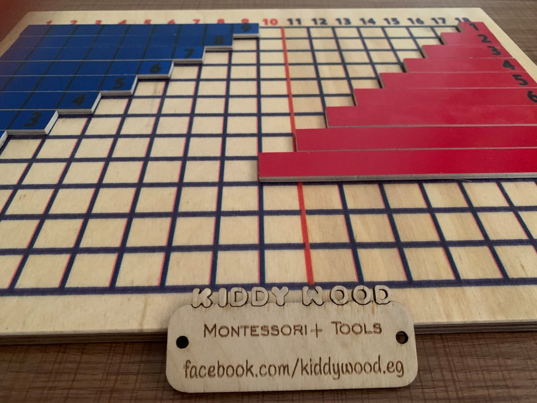Addition Board (English) Natural Wood - لوحة الجمع (إنجليزي) خشب طبيعي