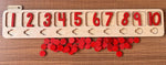 Load image into Gallery viewer, Large 10 frame with engraved number - Ten frame - لوحة مع أرقام و قواشيط (إنجليزي)

