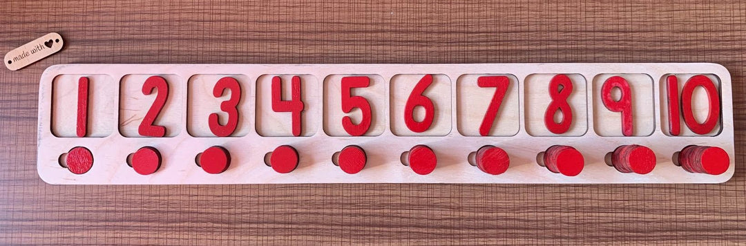 Large 10 frame with engraved number - Ten frame - لوحة مع أرقام و قواشيط (إنجليزي)