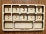 Load image into Gallery viewer, Arithmetic Operations Box with calculations Board (English) - natural wood - non-toxic - handmade صندوق العمليات ولوحة الحسابات:
