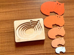 Load image into Gallery viewer, Montessori Multi-layer Cat Puzzle for Kids or Toddlers - natural wood - non-toxic - handmade  -  بازل قطة متعدد الطبقات
