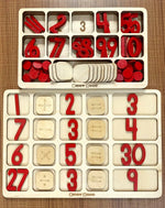 Load image into Gallery viewer, Arithmetic Operations Box with calculations Board (English) - natural wood - non-toxic - handmade صندوق العمليات ولوحة الحسابات:
