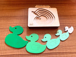 Load image into Gallery viewer, Montessori Multi-layer Duck Puzzle for Kids or Toddlers - natural wood - non-toxic - handmade  -  بازل بطة متعدد الطبقات
