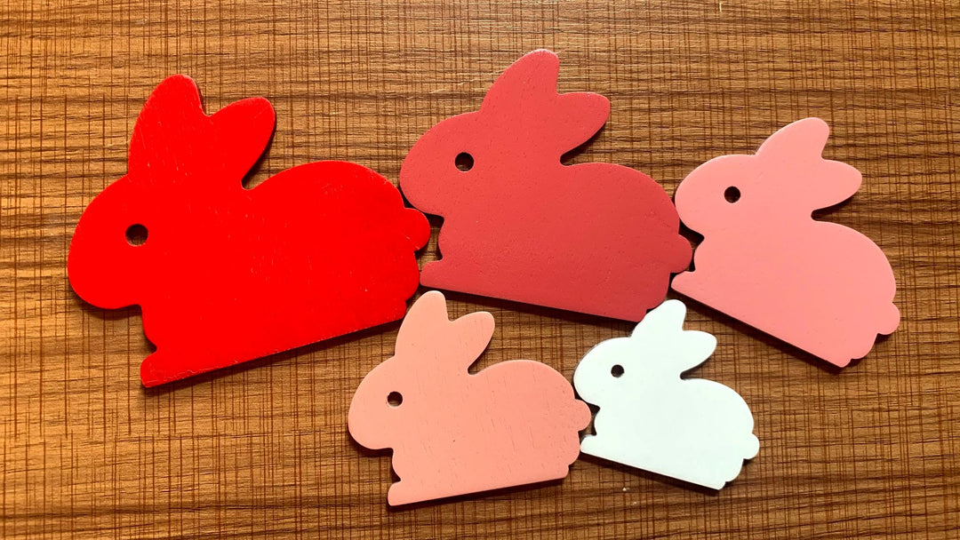 Montessori Multi-layer Rabbit Puzzle for Kids or Toddlers - natural wood - non-toxic - handmade  -  بازل ارنب متعدد الطبقات