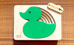 Load image into Gallery viewer, Montessori Multi-layer Duck Puzzle for Kids or Toddlers - natural wood - non-toxic - handmade  -  بازل بطة متعدد الطبقات
