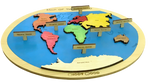 Load image into Gallery viewer, World map Puzzle- English &amp; Arabic - natural wood - non-toxic - handmade
