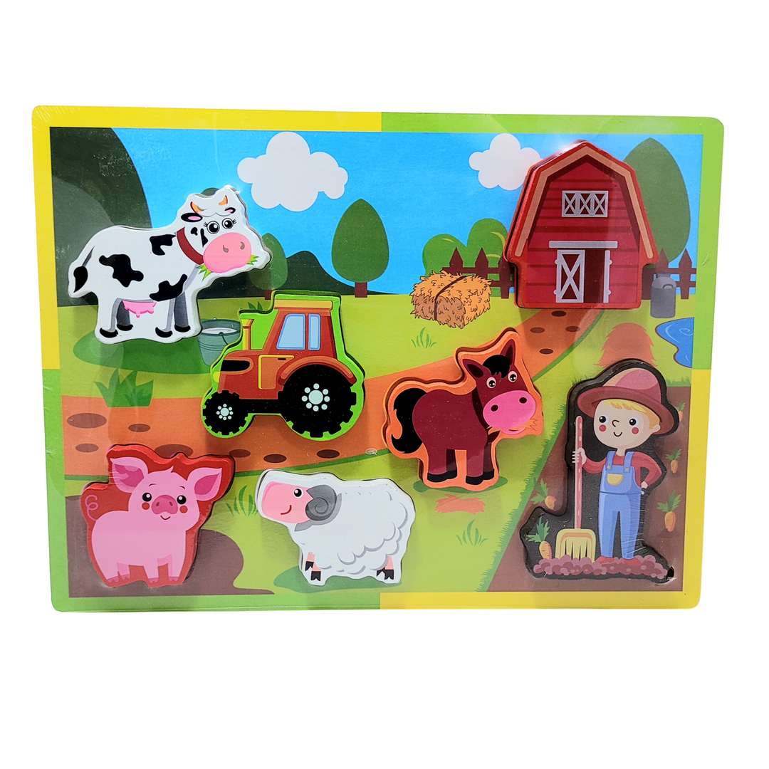 Matching Puzzle - Farm Shape with Tractor - (بازل مطابقة أشكال (مزرعة مع جرار