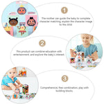 Load image into Gallery viewer, Wooden Cartoon Stacking Baby Figures and Professions Puzzle Block Set For Toddlers
