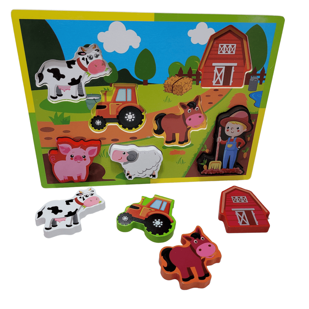 Matching Puzzle - Farm Shape with Tractor - (بازل مطابقة أشكال (مزرعة مع جرار