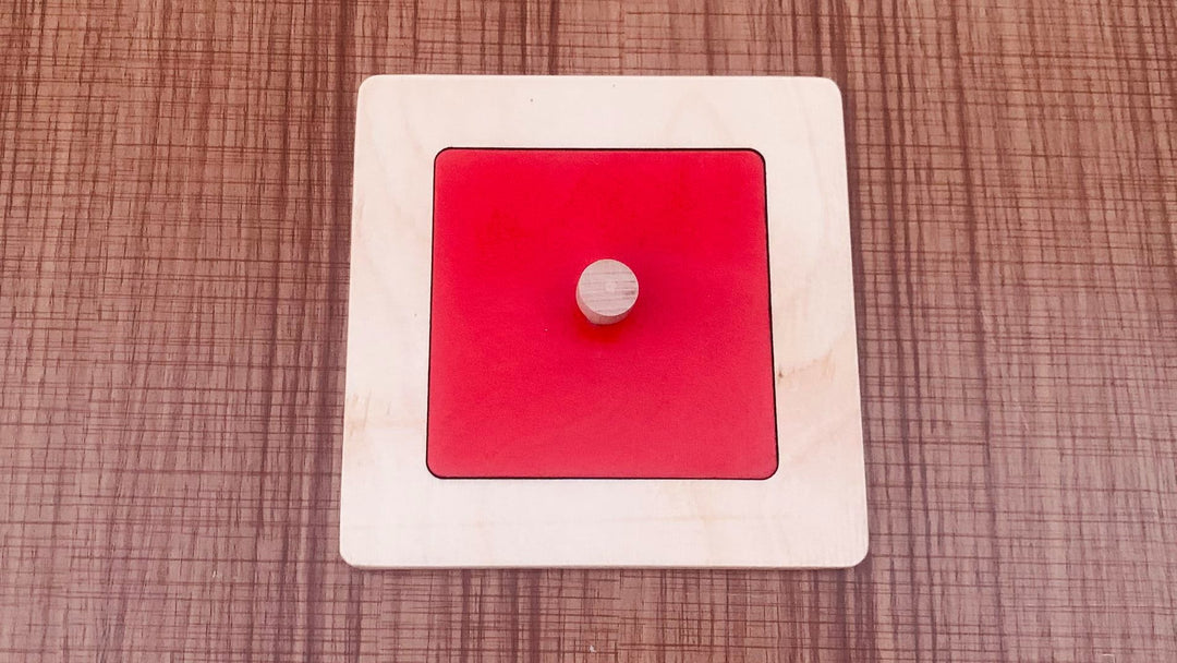 Square wooden puzzle - Geometric shape puzzle - natural wood- non-toxic - handmade بازل الاشكال الهندسية - مربع