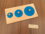 Load image into Gallery viewer, Multiple Circle Puzzle - Geometric shape puzzle - natural wood - non-toxic - handmade بازل الأشكال الهندسية دائرة ثلاثي

