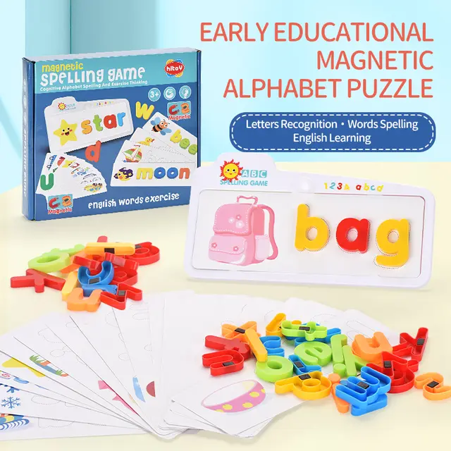 Magnetic spelling game