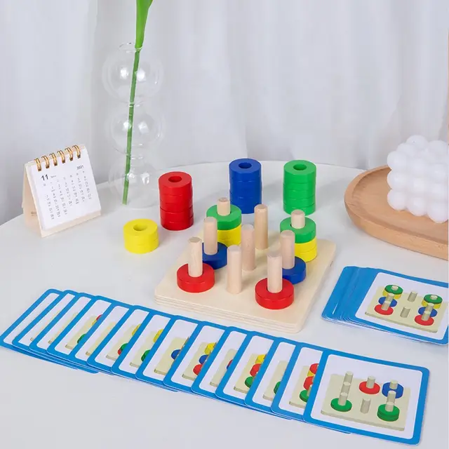 Multifunctional ferrule game 3 in 1 - مطابقة مع كروت