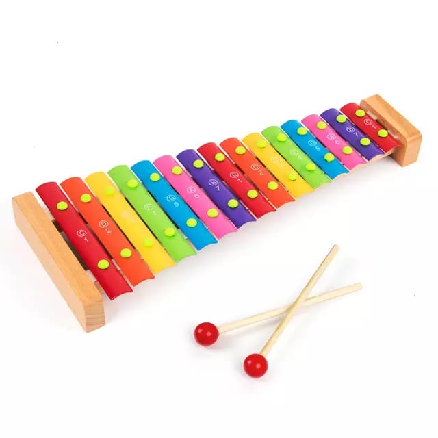 Wooden colored Xylophone 15 Tone - اكسيليفون خشبي ملون 15 نغمة
