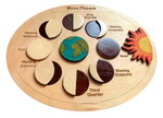 Load image into Gallery viewer, Moon phases puzzle natural wood - أطوار القمر خشب طبيعي
