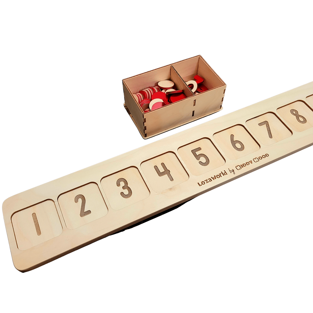 Large 10 frame with engraved number - Ten frame - لوحة مع أرقام و قواشيط (إنجليزي)