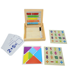 Load image into Gallery viewer, Wooden Abacus With 5 Slots &amp; Tangram - عداد مع كروت و تانجرام
