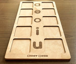 Load image into Gallery viewer, Vowels Board, Wooden Board, Short Vowel, Montessori reading material, Montessori letter Board, Montessori Letters.
