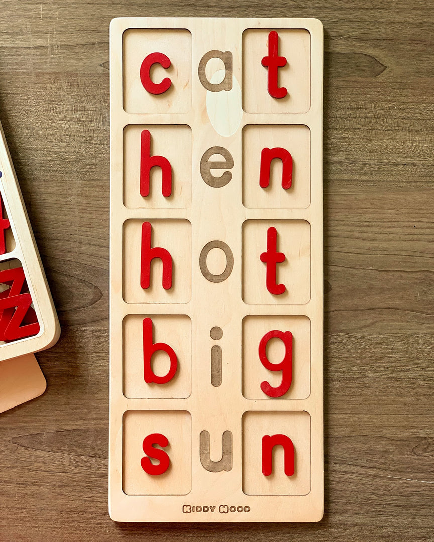 Vowels Board, Wooden Board, Short Vowel, Montessori reading material, Montessori letter Board, Montessori Letters.