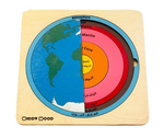 Load image into Gallery viewer, Layers of the Earth wooden puzzle - natural wood -  بازل طبقات الارض انجليزي خشب طبيعي
