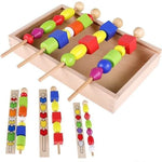Load image into Gallery viewer, Bead Sequencing Activity Set in Wooden Storage Tray
