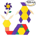 Load image into Gallery viewer, 125 Pcs Wooden Pattern Mosaic Blocks Set - Geometric Shape Puzzles - Made of Wood
