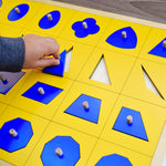 Load image into Gallery viewer, Peg Board Multiple geometric shapes puzzle - non-toxic - handmade لوحة كابينة الاشكال الهندسية
