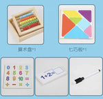 Load image into Gallery viewer, Wooden Abacus With 5 Slots &amp; Tangram - عداد مع كروت و تانجرام
