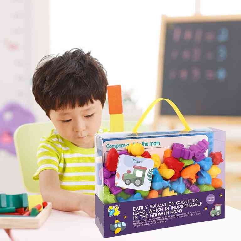 Counting Sorting  and classification Early Learning toy - Educational transportation models - 60 pcs   -   "لعبة تعليمية للأطفال لتعلم العد والفرز والتصنيف - نماذج تعليمية لوسائل النقل - 60 قطعة"