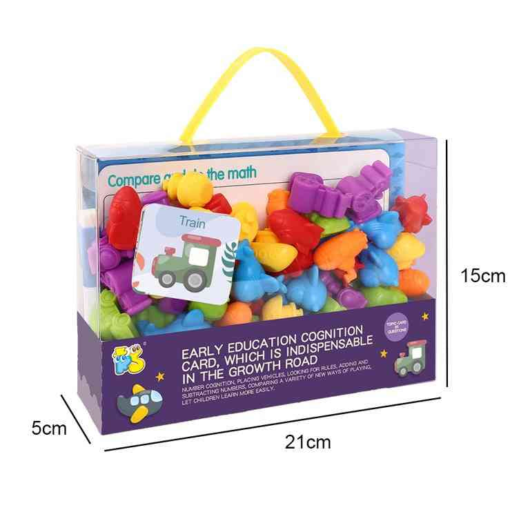 Counting Sorting  and classification Early Learning toy - Educational transportation models - 60 pcs   -   "لعبة تعليمية للأطفال لتعلم العد والفرز والتصنيف - نماذج تعليمية لوسائل النقل - 60 قطعة"