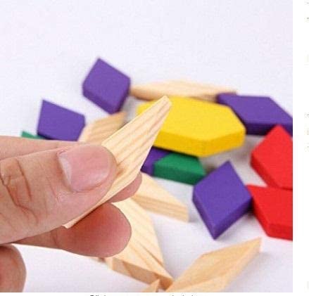 125 Pcs Wooden Pattern Mosaic Blocks Set - Geometric Shape Puzzles - Made of Wood