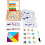 Load image into Gallery viewer, Wooden Abacus With 5 Slots &amp; Tangram - عداد مع كروت و تانجرام
