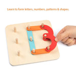 Load image into Gallery viewer, Wooden Letter Number Construction Puzzle -  شرائح تكوين الحروف الخشبية
