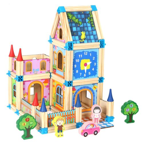 Master Of Architecture 128 Pieces Wooden Blocks - شرائح بناء خشبية 128 قطعة