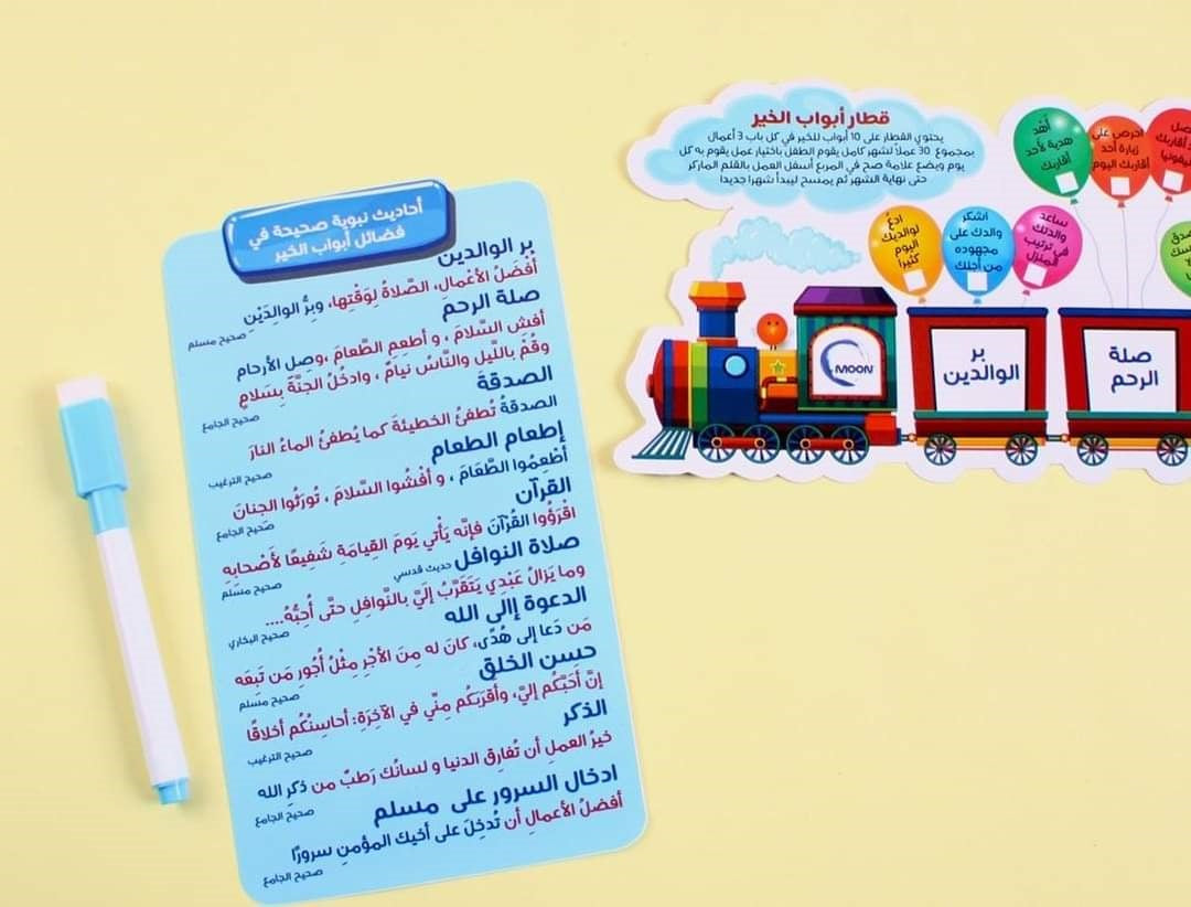 Good Deeds Train Board - Blue - لوحة قطار أبواب الخير - أزرق