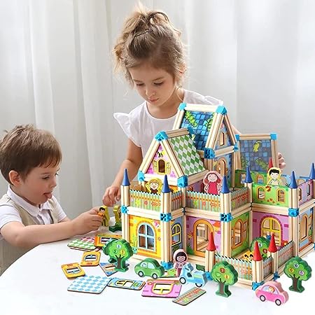 Master Of Architecture 128 Pieces Wooden Blocks - شرائح بناء خشبية 128 قطعة