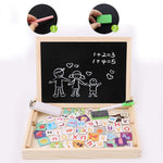 Load image into Gallery viewer, Double-sided Writing Board with Magnetic alphabet and Jigsaw Puzzles Set
