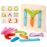 Load image into Gallery viewer, Wooden Letter Number Construction Puzzle -  شرائح تكوين الحروف الخشبية
