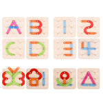 Load image into Gallery viewer, Wooden Letter Number Construction Puzzle -  شرائح تكوين الحروف الخشبية
