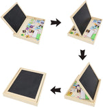 Load image into Gallery viewer, Double-sided Writing Board with Magnetic alphabet and Jigsaw Puzzles Set
