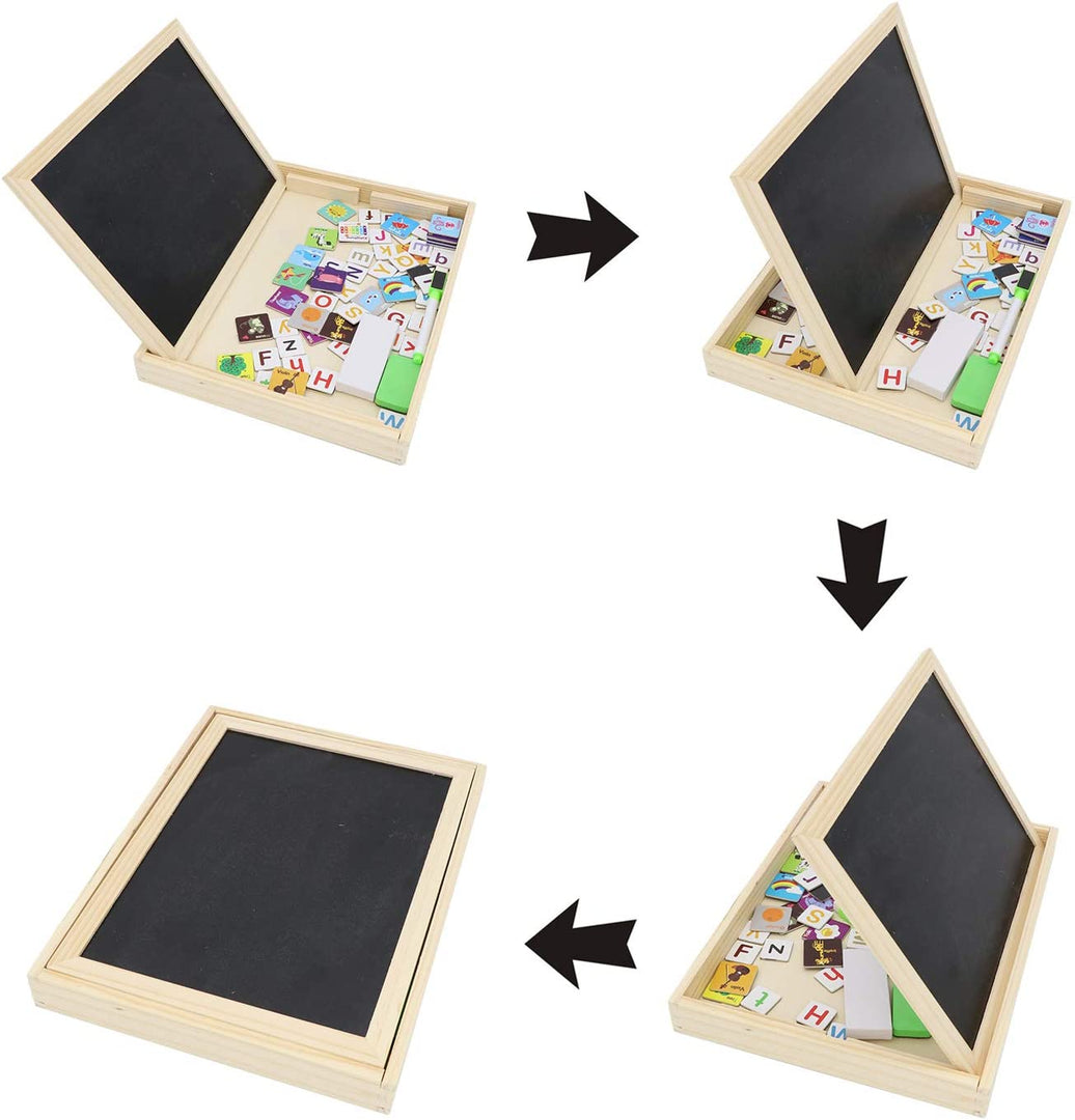 Double-sided Writing Board with Magnetic alphabet and Jigsaw Puzzles Set