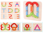 Load image into Gallery viewer, Wooden Letter Number Construction Puzzle -  شرائح تكوين الحروف الخشبية
