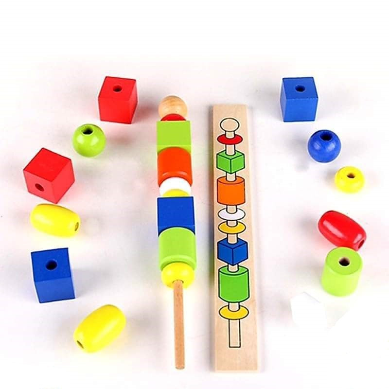 Bead Sequencing Activity Set in Wooden Storage Tray
