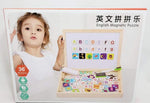 Load image into Gallery viewer, Double-sided Writing Board with Magnetic alphabet and Jigsaw Puzzles Set
