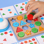 Load image into Gallery viewer, Wooden Expressions color shape Matching Game - لعبة مطابقة الاشكال الهندسية و الألوان مع جرس
