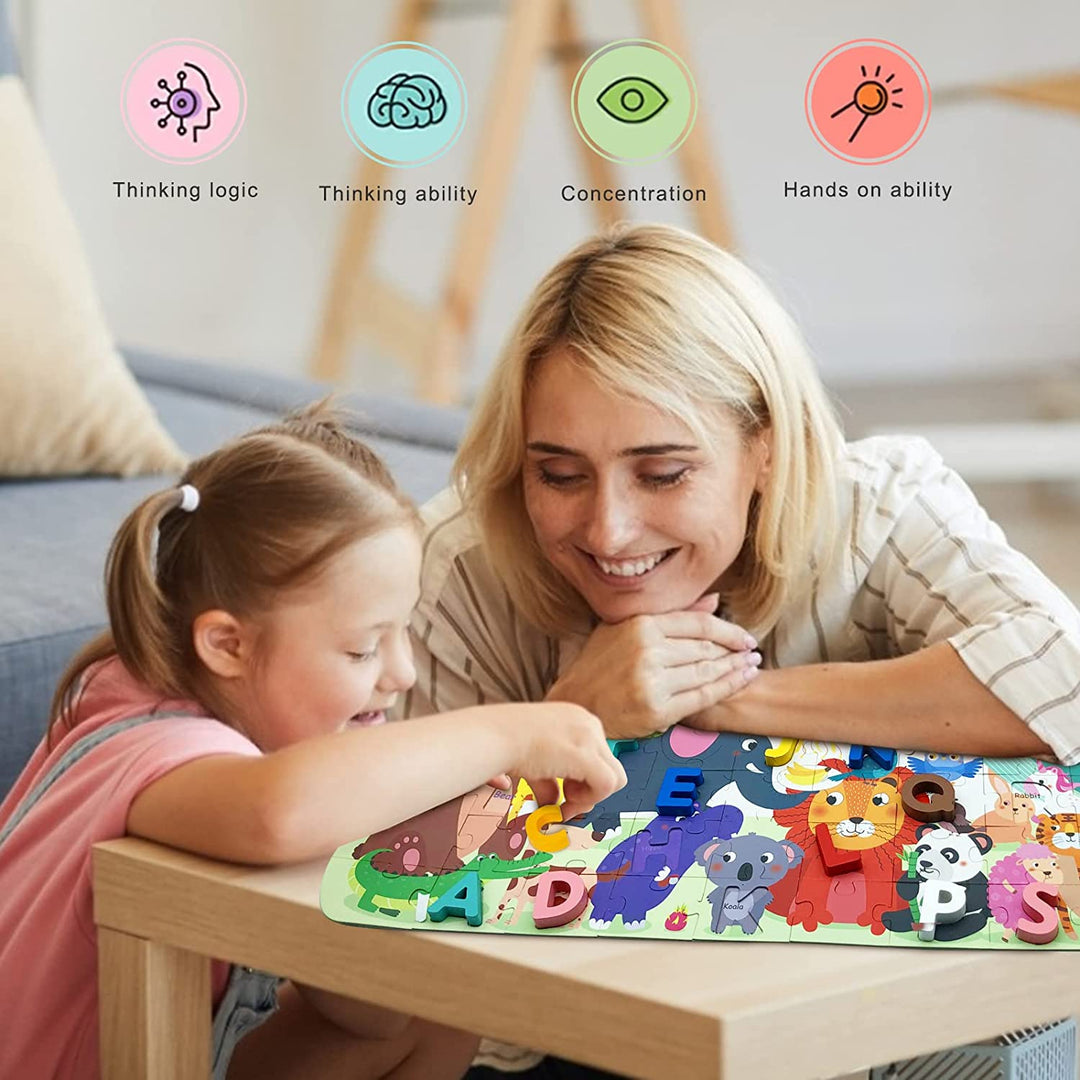 Alphabet Educational Wooden Puzzle - 36 Alphabet jigsaw puzzle